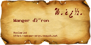 Wanger Áron névjegykártya